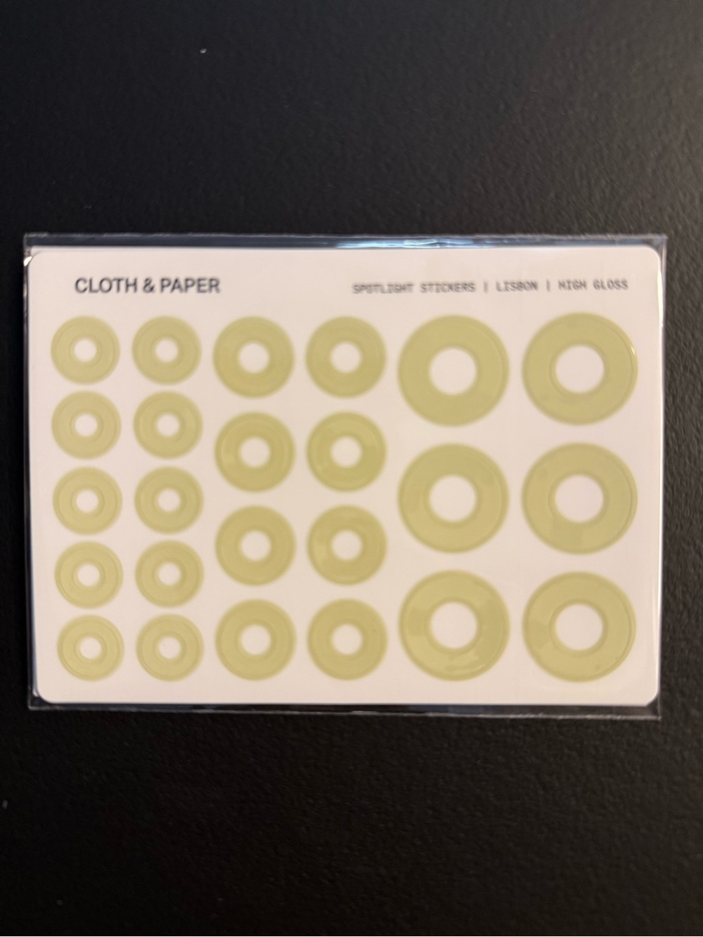 Cloth & Paper Green Spotlight Sticker Set - Home Office Labels